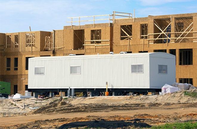 temporary office spaces for rent at a construction site in Farmersville, OH